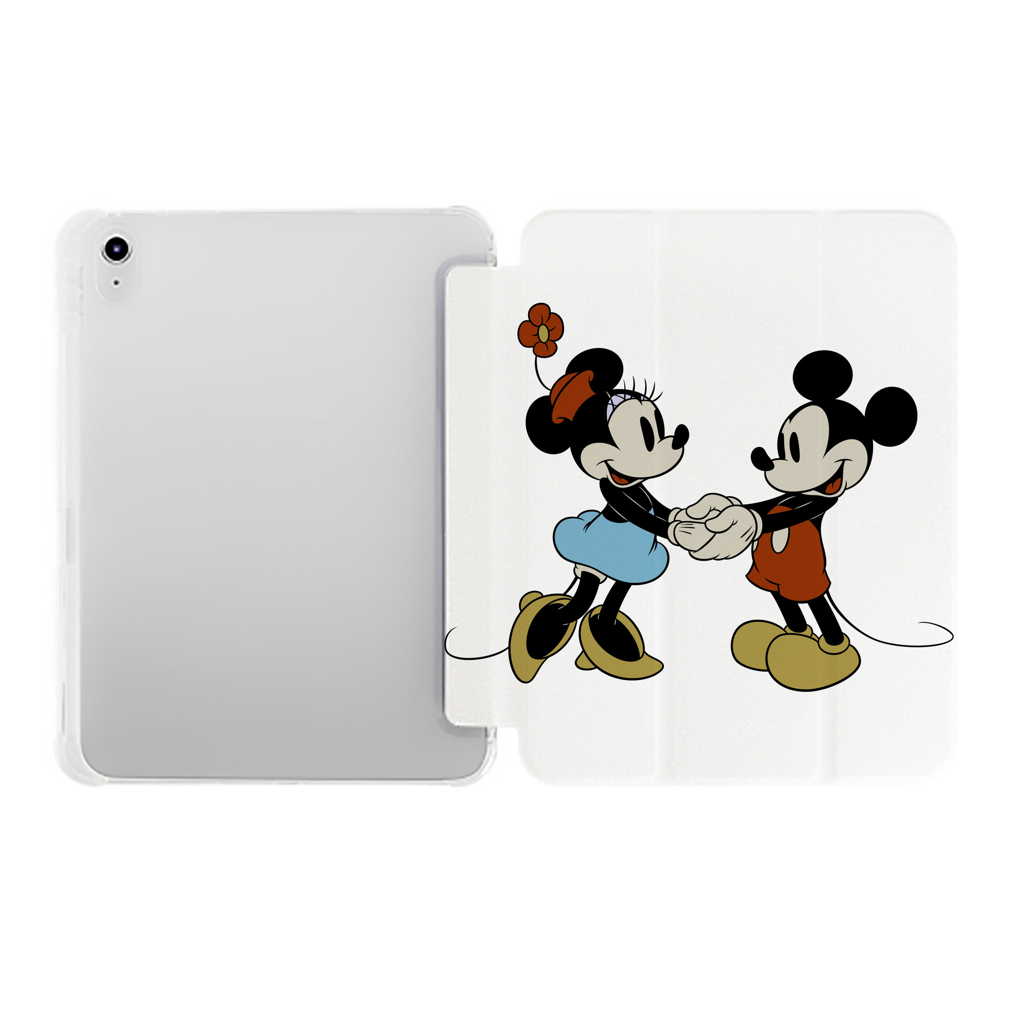 （画像用） ミッキーマウス Mickey Mouse IPad ケース ペン収納付き 三つ折りスタンド PUレザー×シリコン 対応機種9.5/10.5/10.9インチ